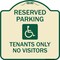 Signmission Reserved Parking Tenants No Visitors W/ Graphic Heavy-Gauge Aluminum Sign, 18" x 18", TG-1818-23005 A-DES-TG-1818-23005 - alternate 1
